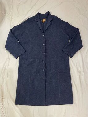 Vintage wool trench coat jacket gray XL grandpa winter timeless 50s 60s